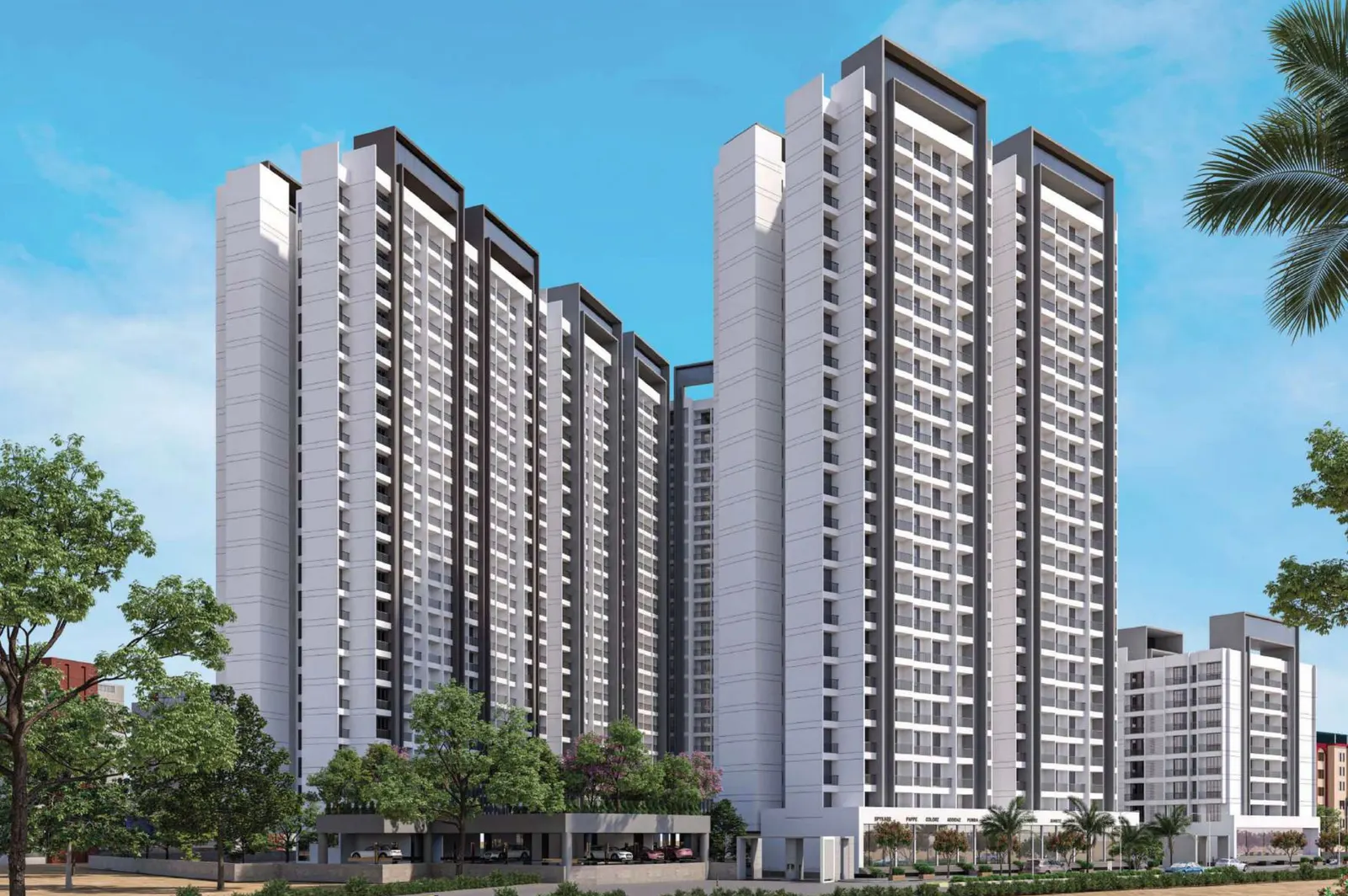 The Aura towers by day
