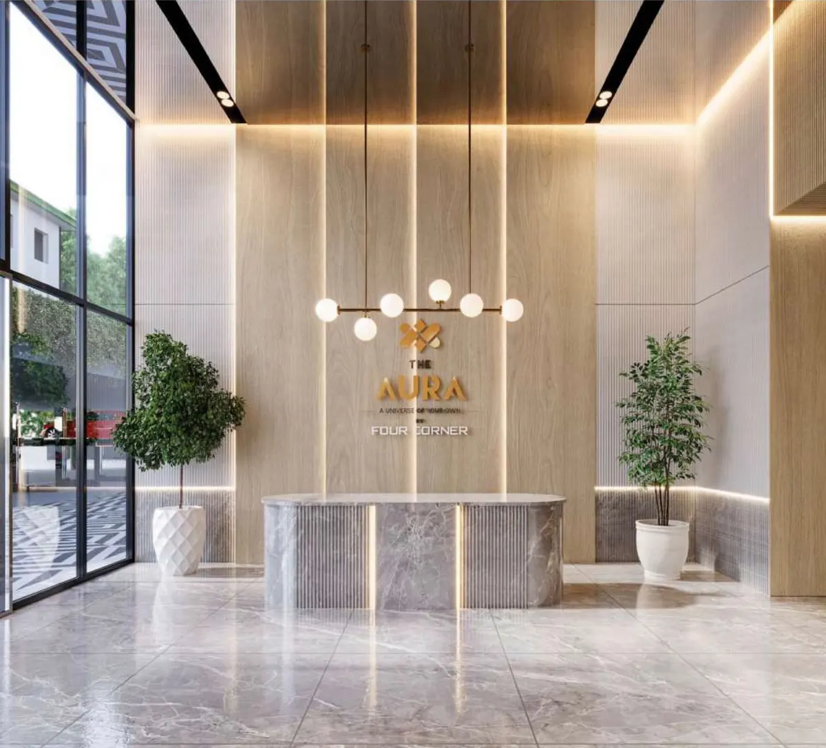 Decorative entrance lobby