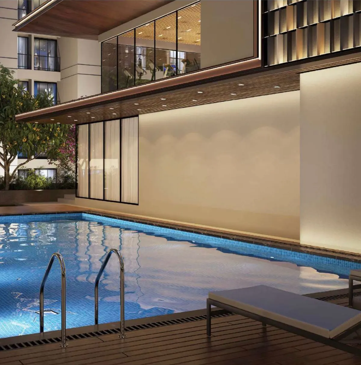 Infinity pool with cafeteria