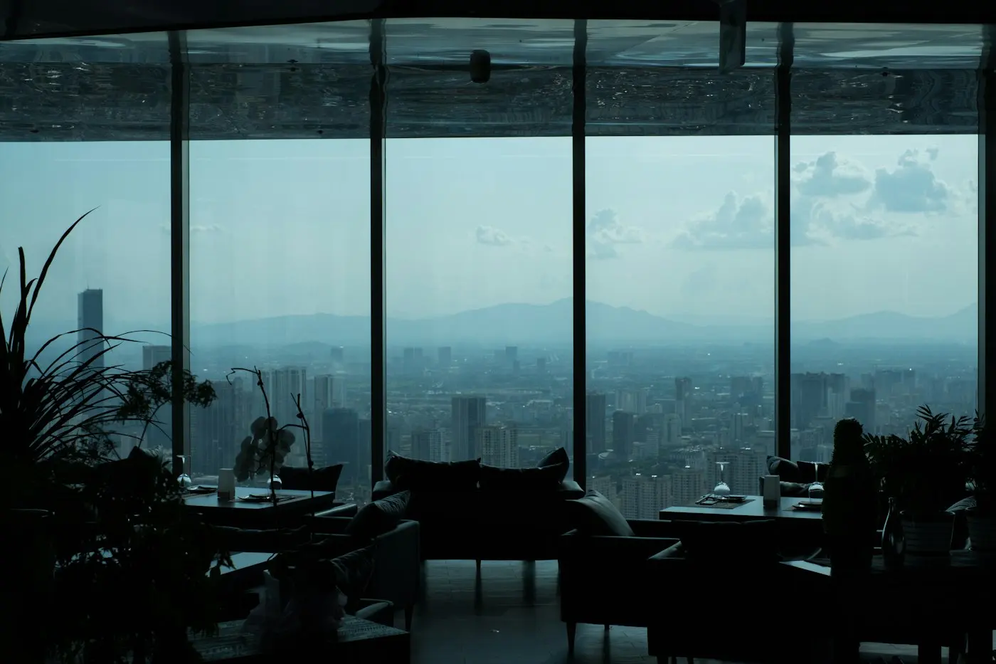 Mumbai skyline seen from a high-floor apartment